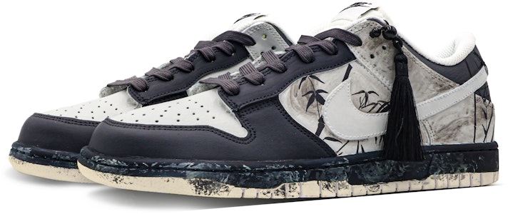 【定製球鞋】 Nike Dunk Low Retro 映竹無人見 春日 水墨 浸染 國風墨竹 百搭 低幫 板鞋 女款 黑灰 Lookbook 【定製球鞋】 Nike Dunk Low Retro 映竹無人見 春日 水墨 浸染 國風墨竹 百搭 低幫 板鞋 女款 黑灰
