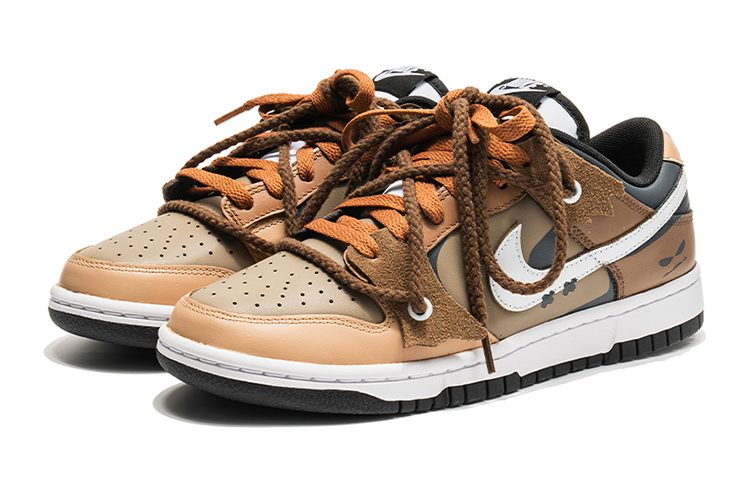 Lookbook (W) 【カスタムシューズ】(女性向け) ナイキ ダンク ロー レトロ 'ホワイトブラウン' CW1590-100(TeamB-女款泥沼幽灵S-BOX)