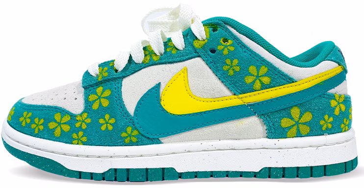 custom-shoes-women-nike-dunk-low-se-85-multi-color-floral-green-yellow