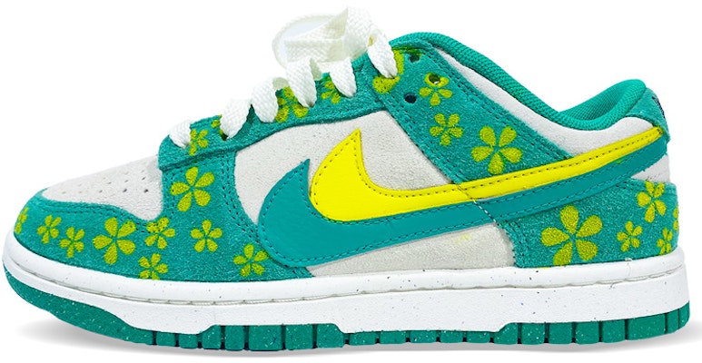 Comprar Custom Shoes Women Nike Dunk Low SE 85 Multi Color Floral Green Yellow Novelship