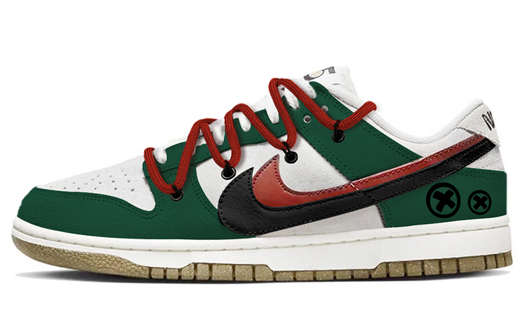 Buy 【定制球鞋】Nike Dunk Low SE 85 雙勾 復古 聖誕主題 搗蛋塗鴉 高街 解構 低幫 板鞋 女款 綠白紅