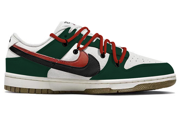 Order 【定制球鞋】Nike Dunk Low SE 85 雙勾 復古 聖誕主題 搗蛋塗鴉 高街 解構 低幫 板鞋 女款 綠白紅