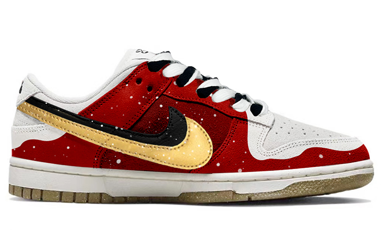 Order (W) [定制鞋款] 耐克Dunk Low SE '圣诞红樱桃Paisley' DO9457-100(TeamY-女款复古圣诞主题白红金)