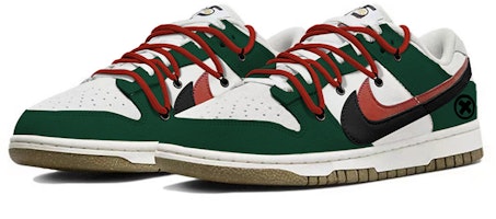 【定制球鞋】Nike Dunk Low SE 85 雙勾 復古 聖誕主題 搗蛋塗鴉 高街 解構 低幫 板鞋 女款 綠白紅 Lookbook 【定制球鞋】Nike Dunk Low SE 85 雙勾 復古 聖誕主題 搗蛋塗鴉 高街 解構 低幫 板鞋 女款 綠白紅