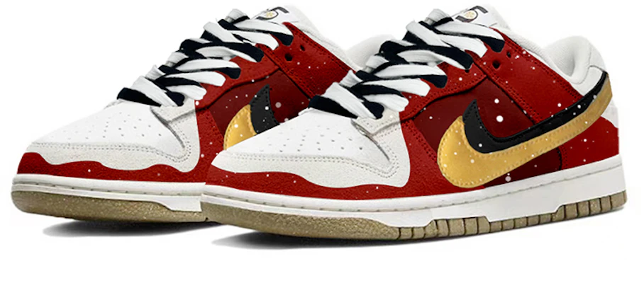 【定製球鞋】 Nike Dunk Low SE 雙勾 復古 聖誕主題 腰果花 雪花 紅櫻桃 低幫 板鞋 女款 白紅金 Lookbook 【定製球鞋】 Nike Dunk Low SE 雙勾 復古 聖誕主題 腰果花 雪花 紅櫻桃 低幫 板鞋 女款 白紅金