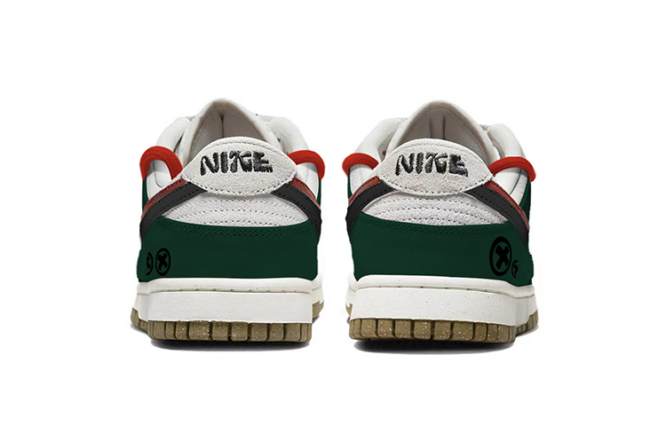 Shop 【定制球鞋】Nike Dunk Low SE 85 雙勾 復古 聖誕主題 搗蛋塗鴉 高街 解構 低幫 板鞋 女款 綠白紅