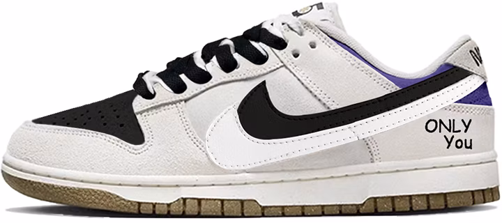 custom-shoes-women-nike-dunk-low-se-double-swoosh-reverse-black-white