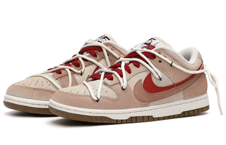 Lookbook (W) [Nike Kasut] Nike Dunk Low SE 'Double Swoosh Deconstructed Caramel Cocoa' DO9457-100(Team15-气泡水母焦糖可可）