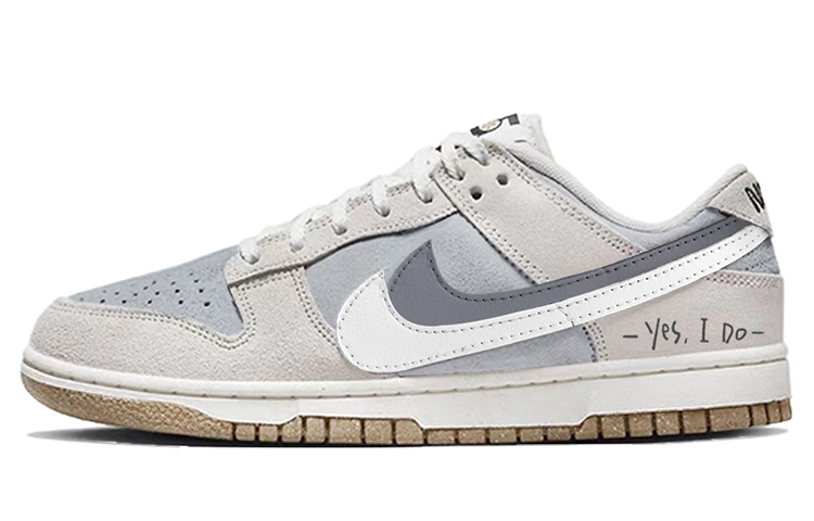 Buy 【定制球鞋】Nike Dunk Low SE 雙勾 反轉霧霾灰 復古 告白 高街 低幫 板鞋 女款 灰白