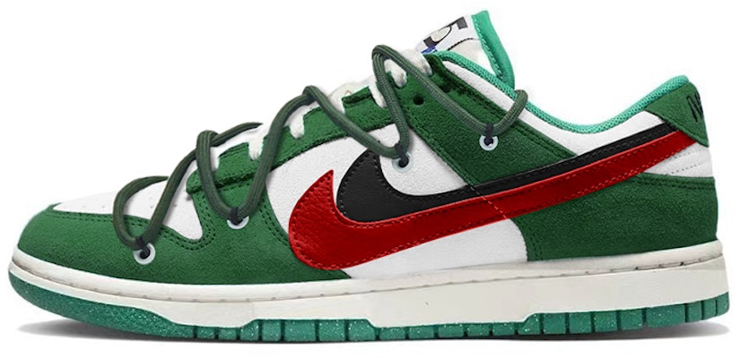 【客製化球鞋】Nike Dunk Low SE 85 經典復古 美式街頭風 解構綁帶 低筒 板鞋 女款 綠紅 Buy 【客製化球鞋】Nike Dunk Low SE 85 經典復古 美式街頭風 解構綁帶 低筒 板鞋 女款 綠紅