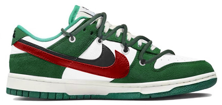 【客製化球鞋】Nike Dunk Low SE 85 經典復古 美式街頭風 解構綁帶 低筒 板鞋 女款 綠紅 Order 【客製化球鞋】Nike Dunk Low SE 85 經典復古 美式街頭風 解構綁帶 低筒 板鞋 女款 綠紅