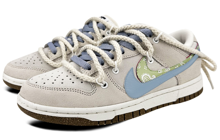 Lookbook (W) [Sepatu Kustom] Nike Dunk Low SE 'Abu Putih Hijau Paisley' DO9457-100(Team叁-女款双钩腰果花绿)