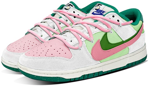 【客製化球鞋】Nike Dunk Low se "85" 經典復古雙勾 抹茶蜜桃 高級小眾 解構綁帶 低筒 滑板鞋 女款 綠粉 Lookbook 【客製化球鞋】Nike Dunk Low se "85" 經典復古雙勾 抹茶蜜桃 高級小眾 解構綁帶 低筒 滑板鞋 女款 綠粉