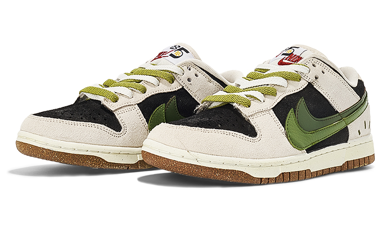 Lookbook (W) [Sepatu Custom] Nike Dunk Low SE 'Olive Double Swoosh' DO9457-100(TeamI-女款橄榄双钩K黑灰绿)