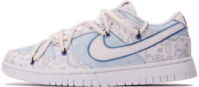 (W) 나이키 덩크 로우 SE '페이즐리 블루' (커스텀) DJ9955-100(TeamThree-女款晴空蓝-蓝白) Buy (W) 나이키 덩크 로우 SE '페이즐리 블루' (커스텀) DJ9955-100(TeamThree-女款晴空蓝-蓝白)