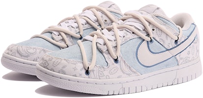 【客製球鞋】Nike Dunk Low ESS 晴空藍 腰果花 簡約 解構風 清新 百搭 休閒 低筒 滑板鞋 女款 藍白 Lookbook 【客製球鞋】Nike Dunk Low ESS 晴空藍 腰果花 簡約 解構風 清新 百搭 休閒 低筒 滑板鞋 女款 藍白