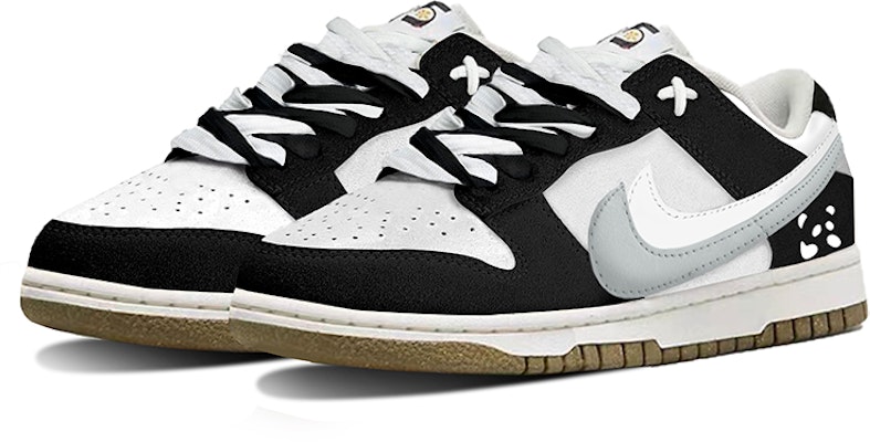 (W) 나이키 덩크 로우 SE '역판다 - 더블 스우시' DO9457-100(TeamY-男女款熊猫黑白) Lookbook (W) 나이키 덩크 로우 SE '역판다 - 더블 스우시' DO9457-100(TeamY-男女款熊猫黑白)