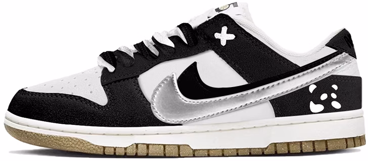 custom-shoes-women-nike-dunk-low-se-reversed-bear-panda-white-black-silver