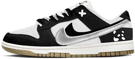 【定制球鞋】Nike Dunk Low SE 85 雙勾 反轉小熊貓 銀勾極簡風 塗鴉 高街 低幫 板鞋 女款 白黑銀 Buy 【定制球鞋】Nike Dunk Low SE 85 雙勾 反轉小熊貓 銀勾極簡風 塗鴉 高街 低幫 板鞋 女款 白黑銀