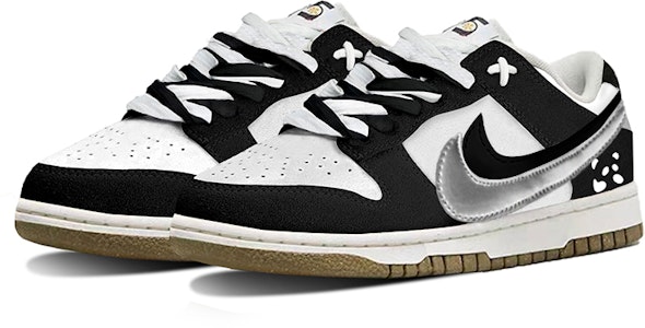 【定制球鞋】Nike Dunk Low SE 85 雙勾 反轉小熊貓 銀勾極簡風 塗鴉 高街 低幫 板鞋 女款 白黑銀 Lookbook 【定制球鞋】Nike Dunk Low SE 85 雙勾 反轉小熊貓 銀勾極簡風 塗鴉 高街 低幫 板鞋 女款 白黑銀