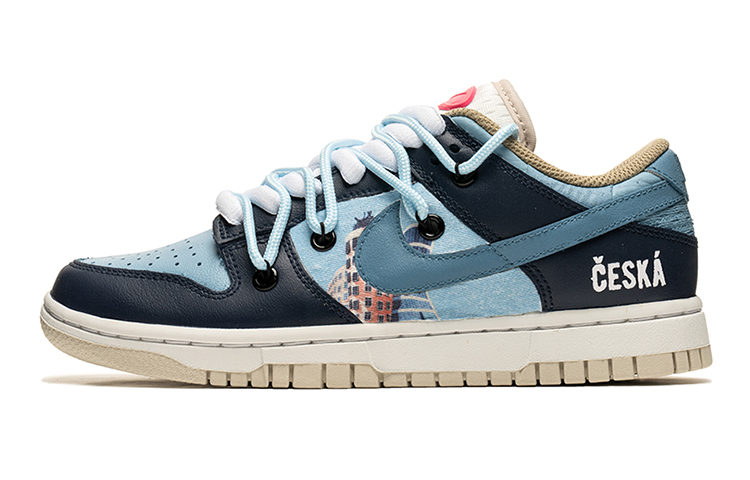 Buy (W) [Kasut Kustom] Edisi Khas Nike Dunk Rendah 'Putih Biru' 'Seri Kota Prague' DX6060-121(TeamB-女款布拉格白蓝I-BOX)