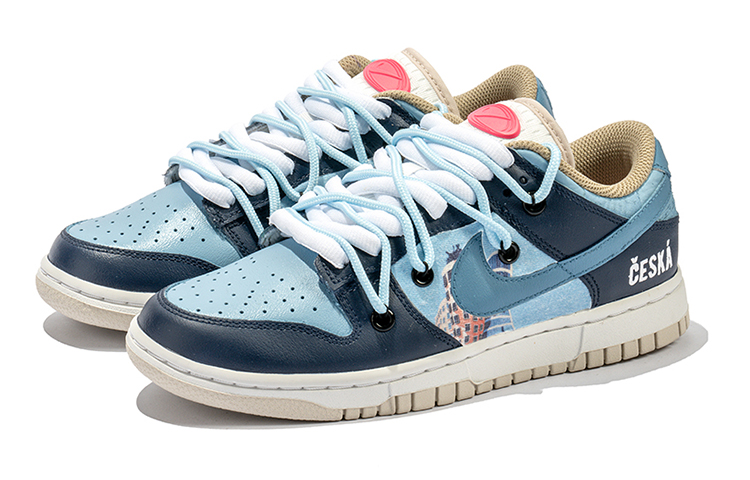 Lookbook (W) [Kasut Kustom] Edisi Khas Nike Dunk Rendah 'Putih Biru' 'Seri Kota Prague' DX6060-121(TeamB-女款布拉格白蓝I-BOX)