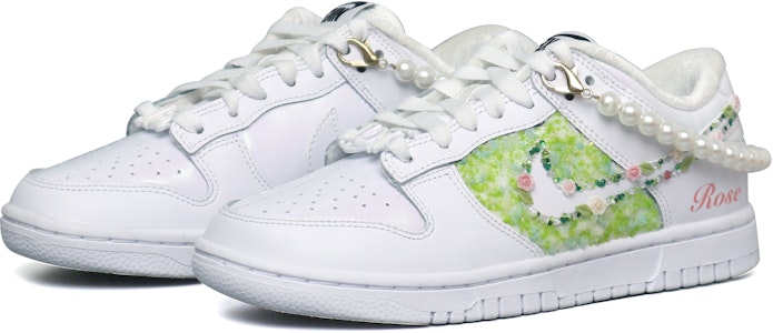【訂製球鞋】Nike Dunk SE 3米3創造 莫內花園 小香風 貼鑽 珍珠 520禮遇 潮流 百搭 防滑減震耐磨透氣 低筒 板鞋 女款 白綠 Shop 【訂製球鞋】Nike Dunk SE 3米3創造 莫內花園 小香風 貼鑽 珍珠 520禮遇 潮流 百搭 防滑減震耐磨透氣 低筒 板鞋 女款 白綠
