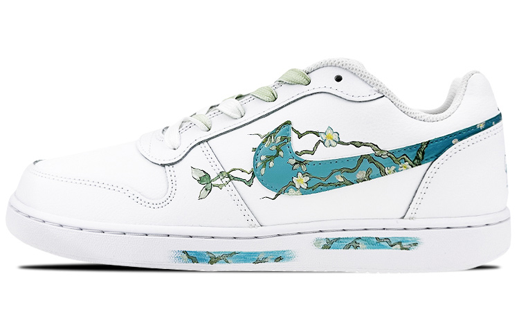 [Custom Shoes] (Women) Nike Ebernon Low 'Blossoming Almond Van Gogh Graffiti'