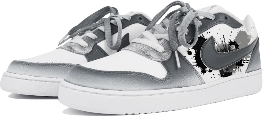 【定制球鞋】Nike EBERNON Low 玖制 中國風 漸變 山水畫 水墨風 潑墨 輕定制 低幫 板鞋 女款 白灰 Lookbook 【定制球鞋】Nike EBERNON Low 玖制 中國風 漸變 山水畫 水墨風 潑墨 輕定制 低幫 板鞋 女款 白灰