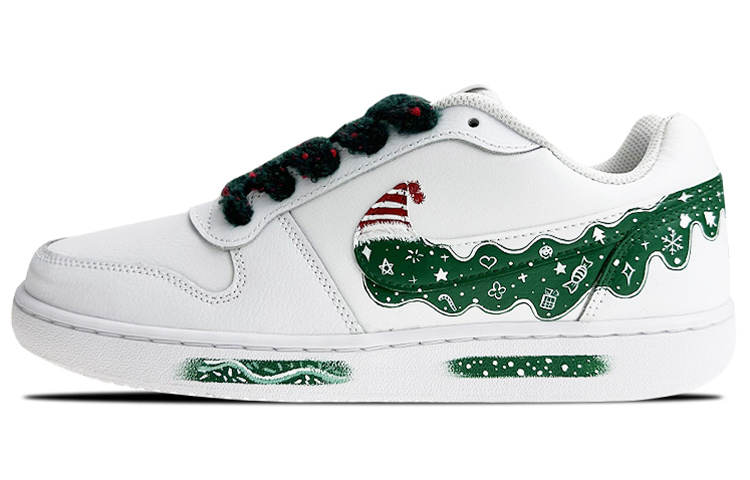 [Custom Shoes] (Women) Nike Ebernon Low 'Christmas Graffiti White Green'