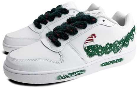【定制球鞋】Nike EBERNON Low 塗鴉風聖誕流淌款 白綠色女款低幫滑板鞋 Lookbook 【定制球鞋】Nike EBERNON Low 塗鴉風聖誕流淌款 白綠色女款低幫滑板鞋