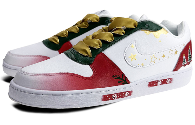 Lookbook (W) [定制鞋] 耐克Ebernon Low '圣诞涂鸦白红绿' AQ1779-100(Team叁-女款NE圣诞红S-BOX)