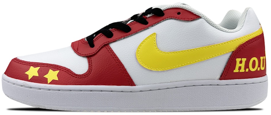 【定制球鞋】Nike EBERNON 玩鞋禮盒 火箭 塗鴉休士頓 低筒 板鞋 女款 白紅黃 Buy 【定制球鞋】Nike EBERNON 玩鞋禮盒 火箭 塗鴉休士頓 低筒 板鞋 女款 白紅黃