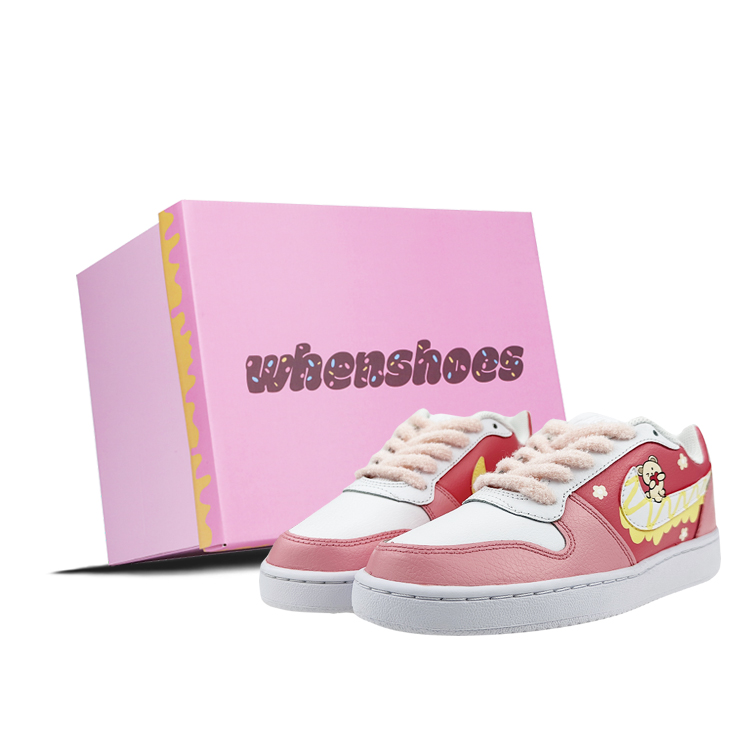 [Custom Shoes] (W) Nike Ebernon Low 'Pink Yellow Bear Graffiti'