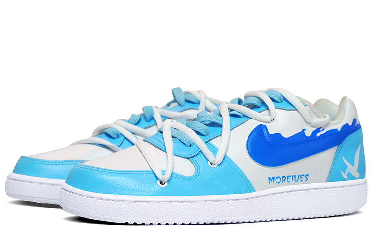 Lookbook (W) [Kasut Custom] Nike Ebernon Low 'Wave Seagull' AQ1779-100(Team13-天空与海浪女款D)