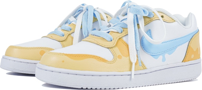 【訂製球鞋】Nike EBERNON Low 玖製 卡通奶酪 雙層鞋帶 高街 可愛氛圍休閒 低幫 板鞋 女款 黃藍 Lookbook 【訂製球鞋】Nike EBERNON Low 玖製 卡通奶酪 雙層鞋帶 高街 可愛氛圍休閒 低幫 板鞋 女款 黃藍