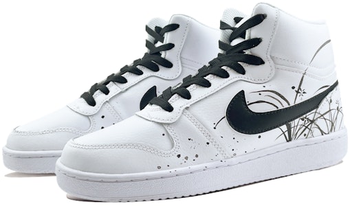 【定制球鞋】Nike EBERNON Mid 水墨蘭花 國潮風 四君子 中筒 板鞋 女款 黑白 Lookbook 【定制球鞋】Nike EBERNON Mid 水墨蘭花 國潮風 四君子 中筒 板鞋 女款 黑白