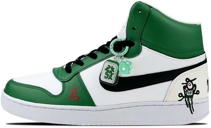 custom-shoes-women-nike-ebernon-mid-white-green-mahjong
