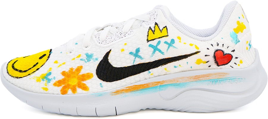 【訂製球鞋】Nike Flex Experience Run 11 塗鴉 笑臉 創意 舒適百搭 低筒 跑步鞋 女款 白黃色 Buy 【訂製球鞋】Nike Flex Experience Run 11 塗鴉 笑臉 創意 舒適百搭 低筒 跑步鞋 女款 白黃色