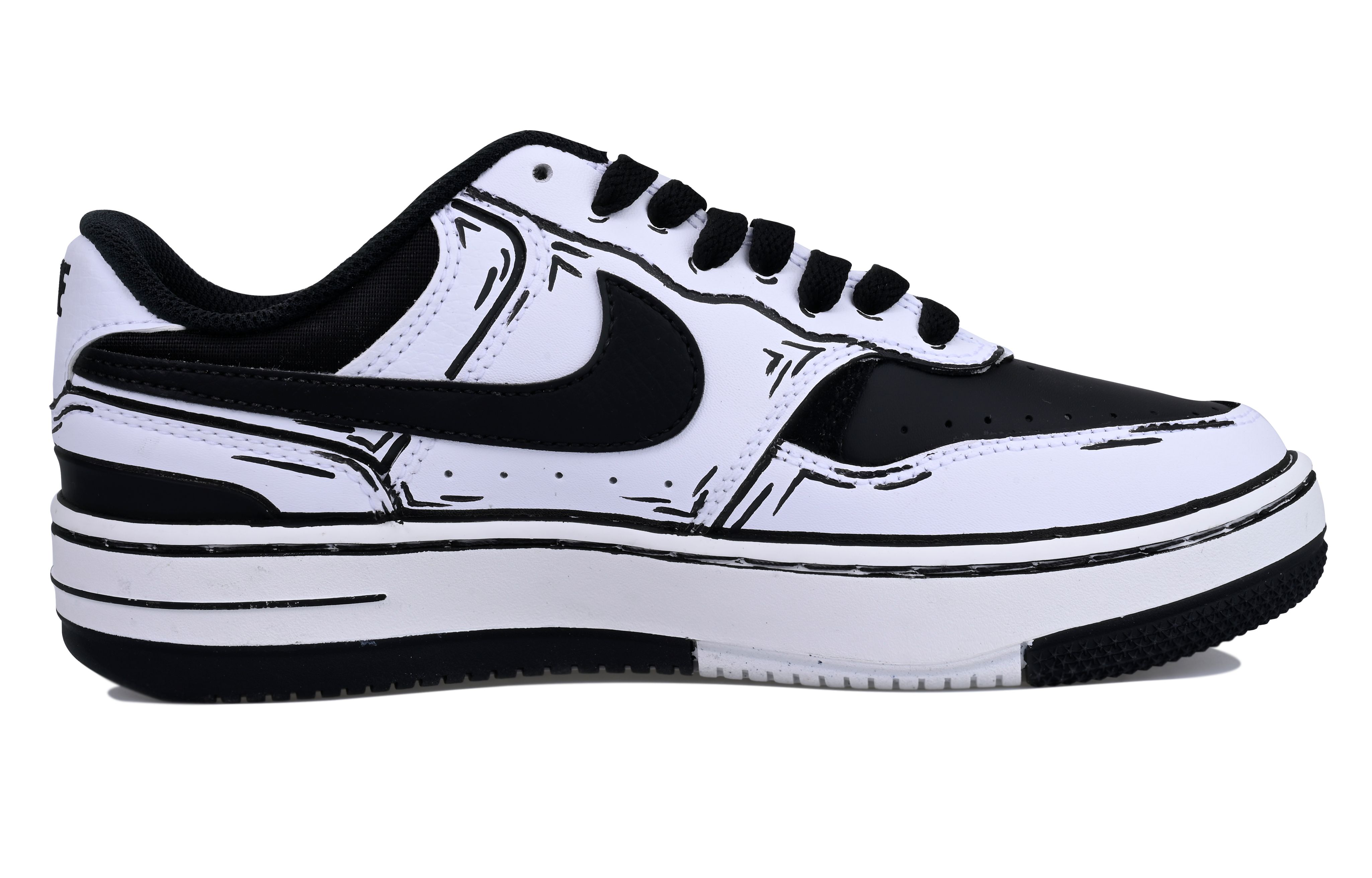 Order (W) [Sepatu Custom] Nike Gamma Force Low 'Vlad Hitam Putih' DX9176-100(Team33-二次元-女款）