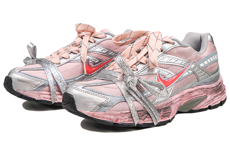 Lookbook 【訂製球鞋】Nike Initiator Risk 銀河甜心 芭蕾 綁帶 做舊擦色 透氣輕便 低筒 跑步鞋 女款 粉銀