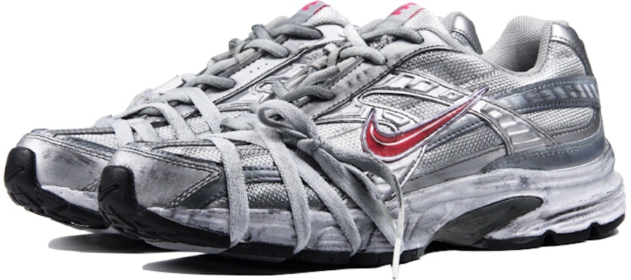 【自訂球鞋】Nike Initiator 復古機能 解構老化 浸染 透氣輕便 低筒 跑步鞋 女款 灰銀紅 Lookbook 【自訂球鞋】Nike Initiator 復古機能 解構老化 浸染 透氣輕便 低筒 跑步鞋 女款 灰銀紅