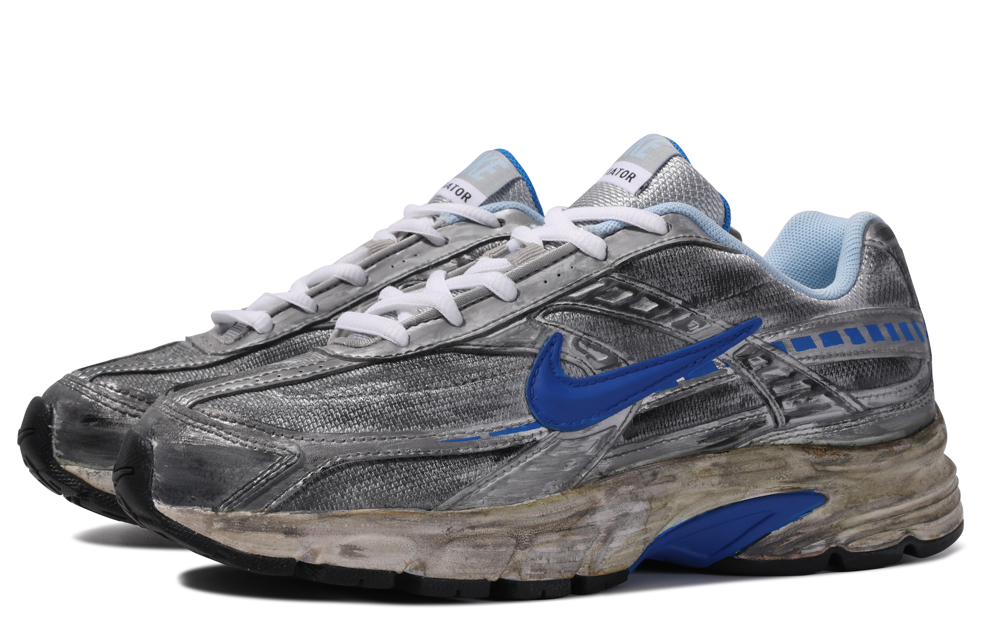 Shop (W) 【定制鞋】耐克发起者“银灰蓝达芬奇定制” 394053-001(TeamM-女款克莱因-BOX)