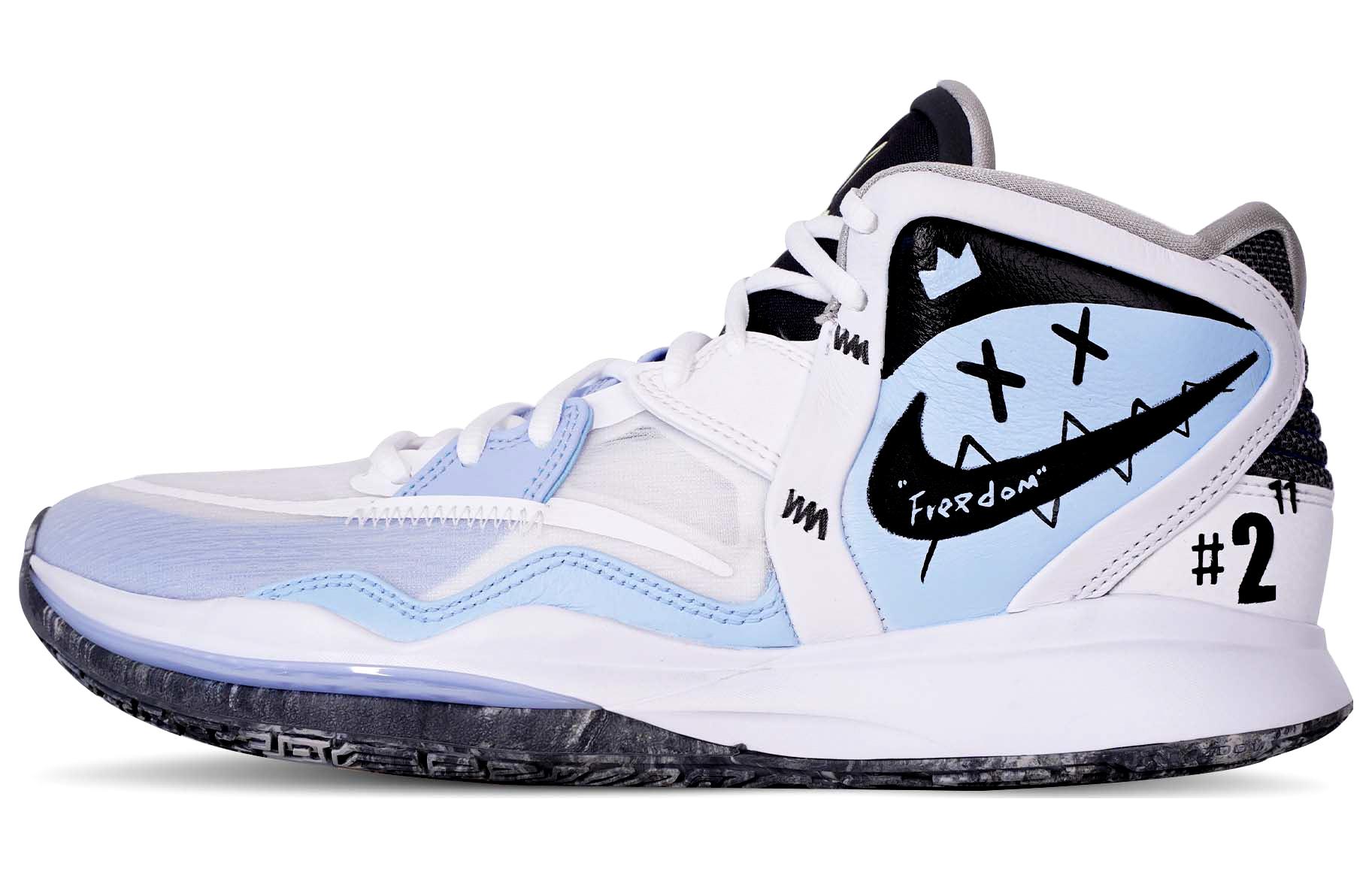 Buy (W) [Kasut Custom] Nike Kyrie 8 'Smiley Graffiti Putih Biru' DD0334-102(Team71-笑脸涂鸦)