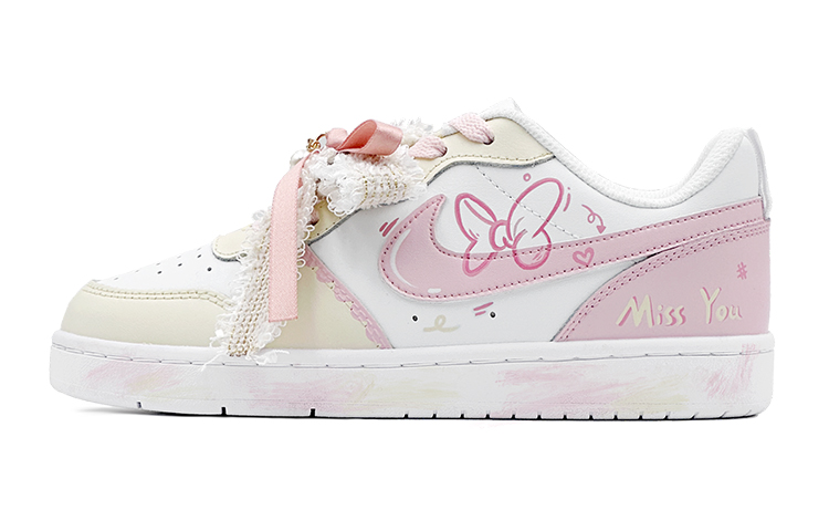 [Custom Shoes] (Women) Nike Low 'Christmas Bow Pink-White'