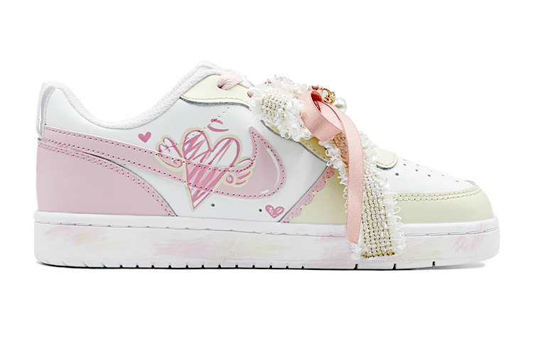 Order 【定製球鞋】Nike 聖誕禮遇 蝴蝶結思念 特殊鞋盒 附贈聖誕襪 百搭潮流 防滑耐磨 低筒 滑板鞋 女款 粉白色