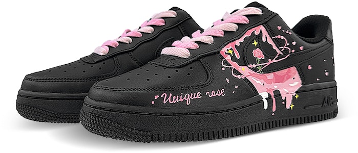 【客製球鞋】Nike 極簡風格 玫瑰 星球 戀愛 低筒 板鞋 女款 黑粉色 Lookbook 【客製球鞋】Nike 極簡風格 玫瑰 星球 戀愛 低筒 板鞋 女款 黑粉色