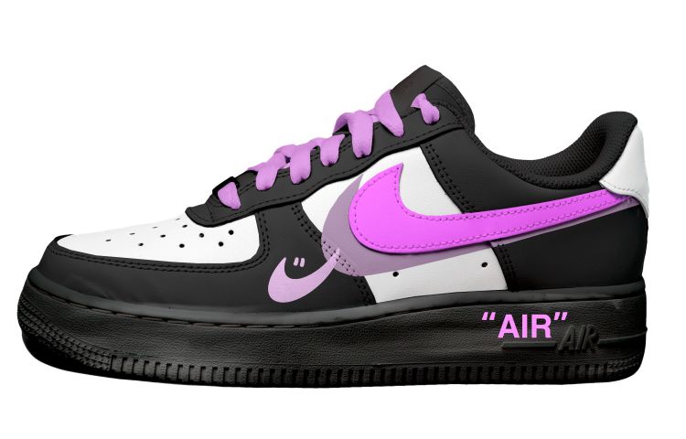 [Custom Shoes] (Women) Nike Low 'Smiley Black White Pink'