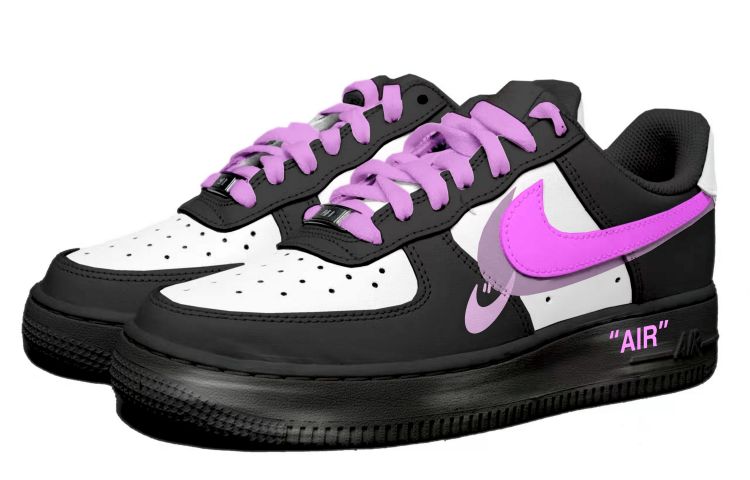 Lookbook (W) [Kasut Custom] Nike Low 'Smiley Hitam Putih Merah Jambu' DD8959-100(Team拾玖-粉色三钩女S-BOX)