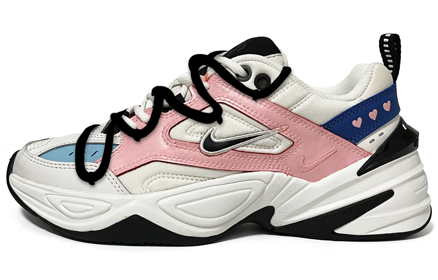 [Custom Shoes] (W) Nike M2K Tekno 'Deconstructed Black Team Orange'